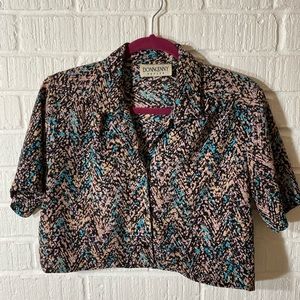 Vintage Collared Crop Top